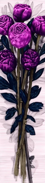 Free purple bookmark featuring a beautiful purple bouquet